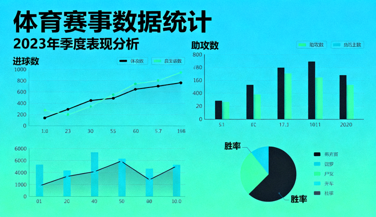 体育数据分析界面中的统计图表与数据可视化画面